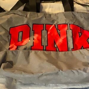 Gray and Red PINK Tote Bag